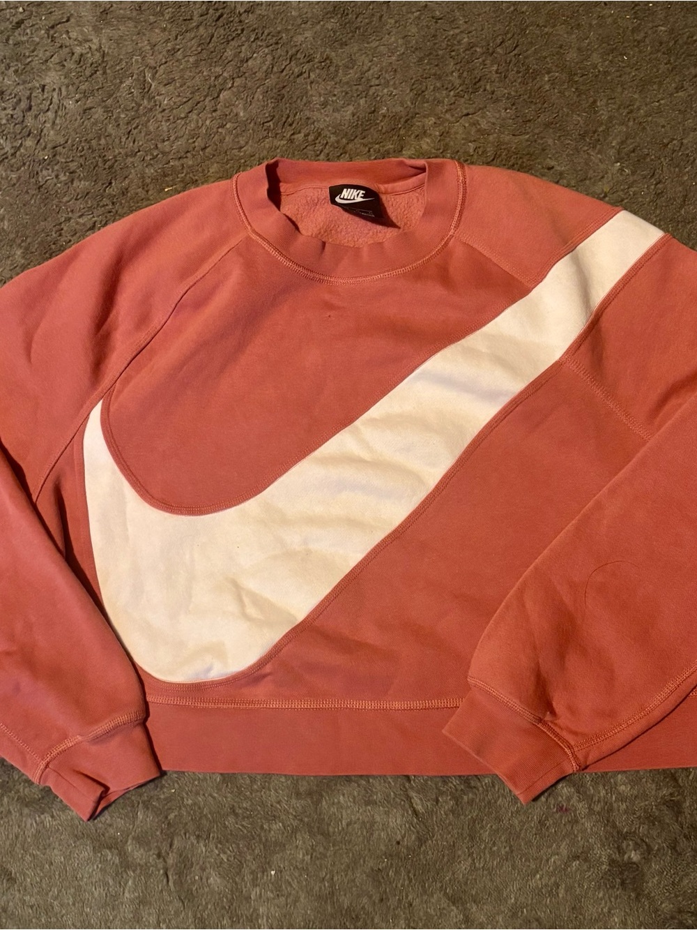 Nike Women’s  Oversized Pink Crewneck Crop Sweatshirt
